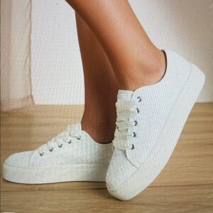 White Sequin Sneakers